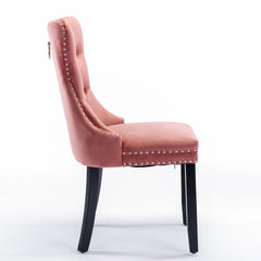 Bellemave® 2 - Pcs Set Modern High - end Tufted Solid Wood Contemporary Velvet Upholstered Dining Chair with Wood Legs Nailhead Trim - Bellemave