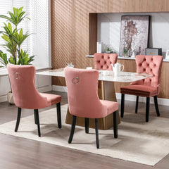 Bellemave® 2 - Pcs Set Modern High - end Tufted Solid Wood Contemporary Velvet Upholstered Dining Chair with Wood Legs Nailhead Trim - Bellemave