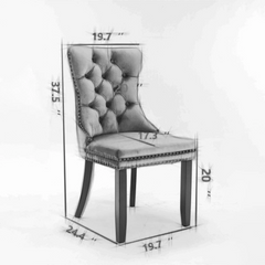 Bellemave® 2 - Pcs Set Modern High - end Tufted Solid Wood Contemporary Velvet Upholstered Dining Chair with Wood Legs Nailhead Trim - Bellemave