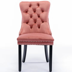 Bellemave® 2 - Pcs Set Modern High - end Tufted Solid Wood Contemporary Velvet Upholstered Dining Chair with Wood Legs Nailhead Trim - Bellemave