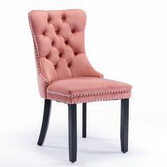 Bellemave® 2 - Pcs Set Modern High - end Tufted Solid Wood Contemporary Velvet Upholstered Dining Chair with Wood Legs Nailhead Trim - Bellemave