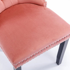 Bellemave® 2 - Pcs Set Modern High - end Tufted Solid Wood Contemporary Velvet Upholstered Dining Chair with Wood Legs Nailhead Trim - Bellemave
