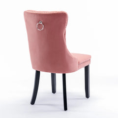 Bellemave® 2 - Pcs Set Modern High - end Tufted Solid Wood Contemporary Velvet Upholstered Dining Chair with Wood Legs Nailhead Trim - Bellemave