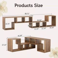 Bellemave® 2 Pieces Cube TV Stand,Free Combination Gaming Entertainment Center Media Stand,Open Storage Bookcase Shelf for Living Room,2 Shelf Bookcase L-Shaped TV Console Stand - Bellemave