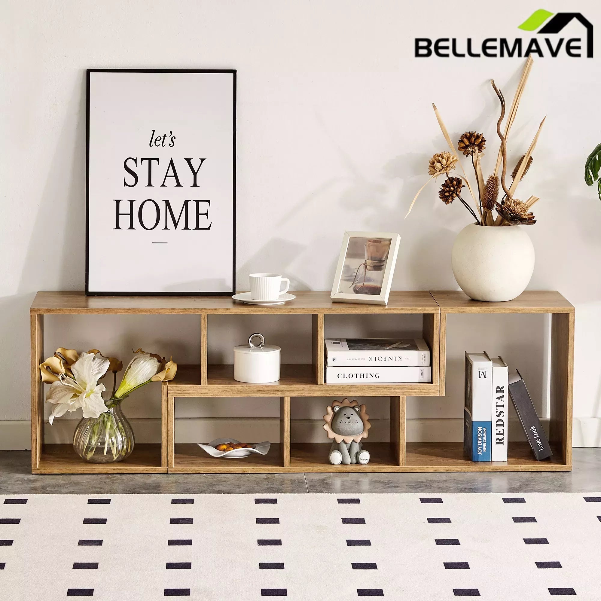 Bellemave® 2 Pieces Cube TV Stand,Free Combination Gaming Entertainment Center Media Stand,Open Storage Bookcase Shelf for Living Room,2 Shelf Bookcase L-Shaped TV Console Stand - Bellemave
