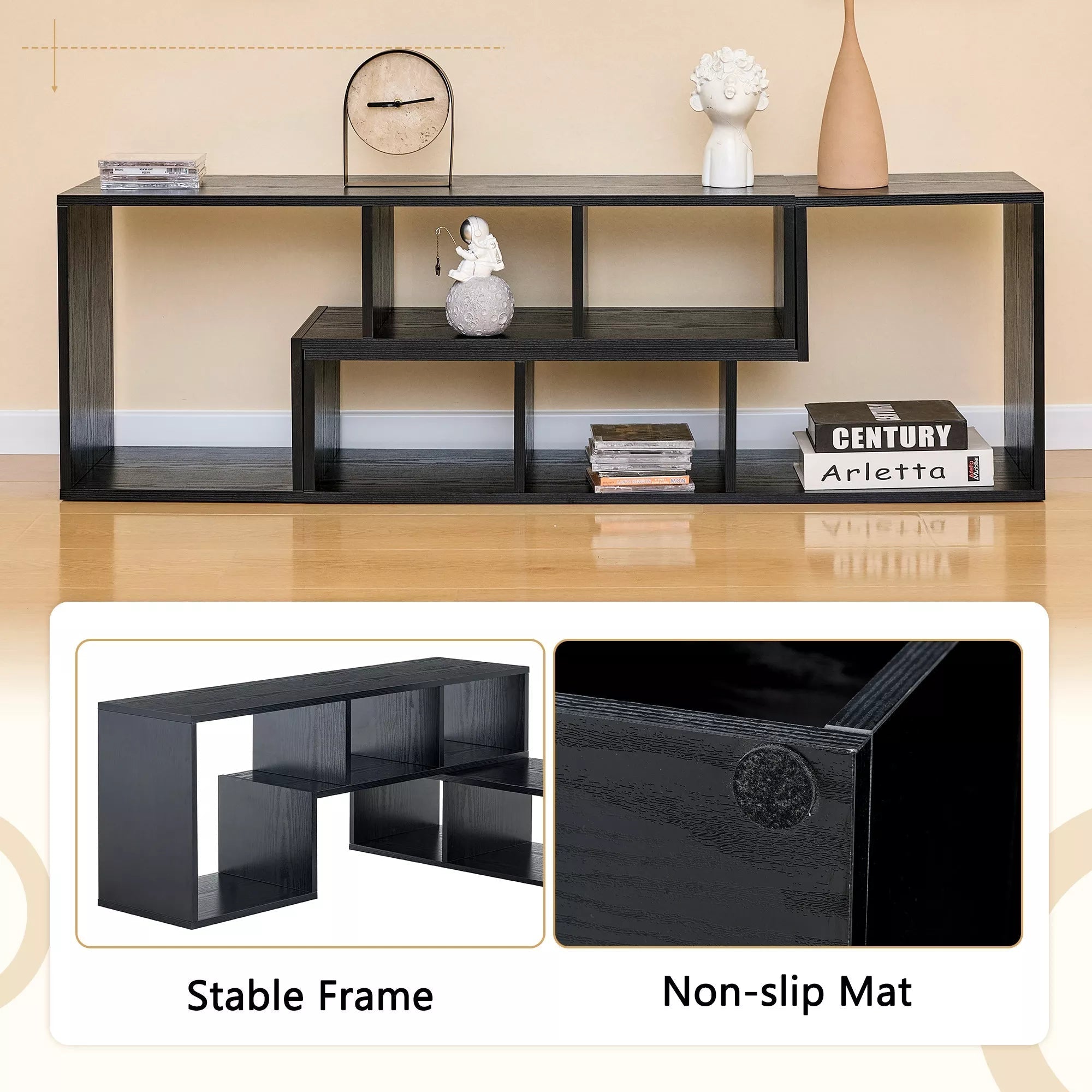 Bellemave® 2 Pieces Cube TV Stand,Free Combination Gaming Entertainment Center Media Stand,Open Storage Bookcase Shelf for Living Room,2 Shelf Bookcase L-Shaped TV Console Stand - Bellemave