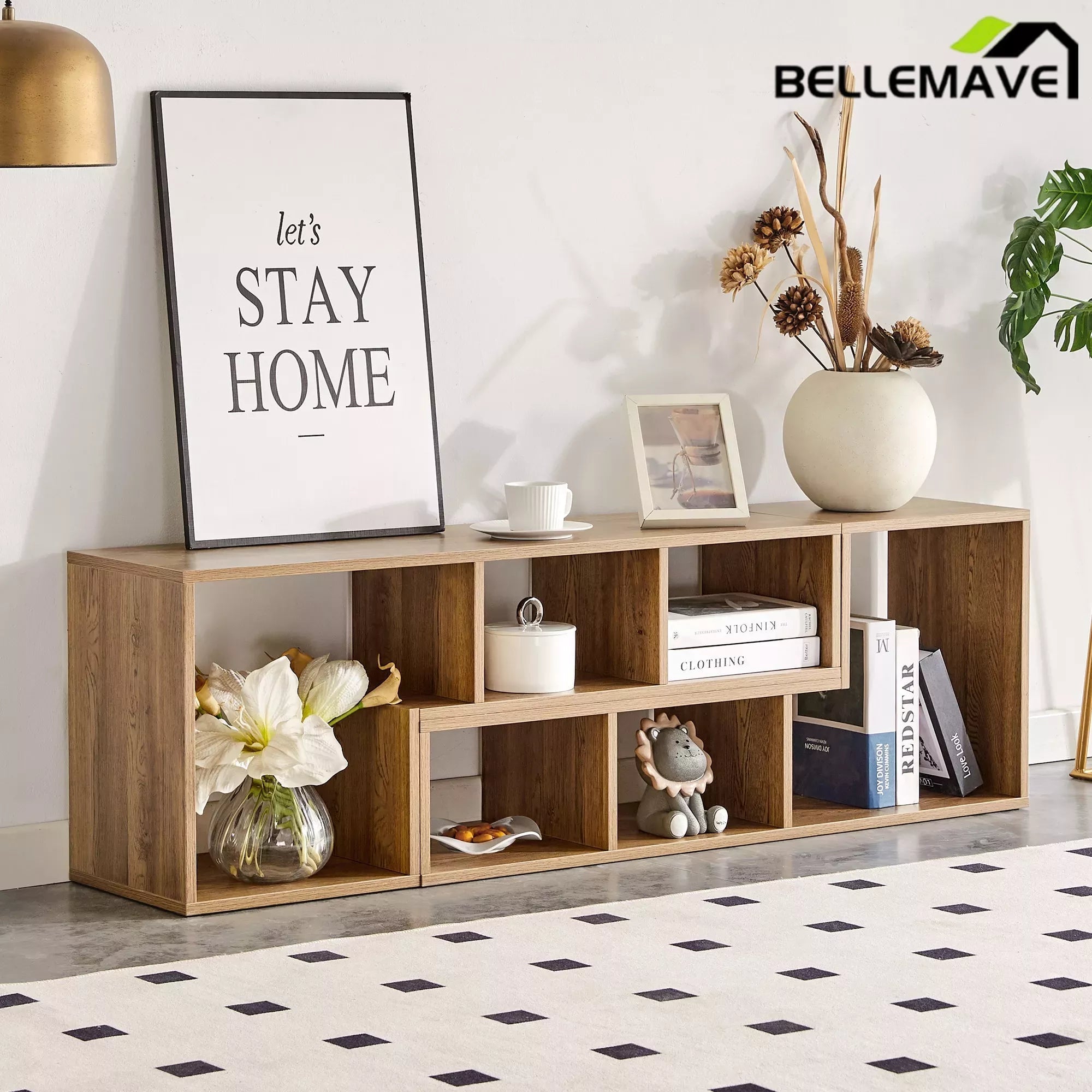 Bellemave® 2 Pieces Cube TV Stand,Free Combination Gaming Entertainment Center Media Stand,Open Storage Bookcase Shelf for Living Room,2 Shelf Bookcase L-Shaped TV Console Stand - Bellemave
