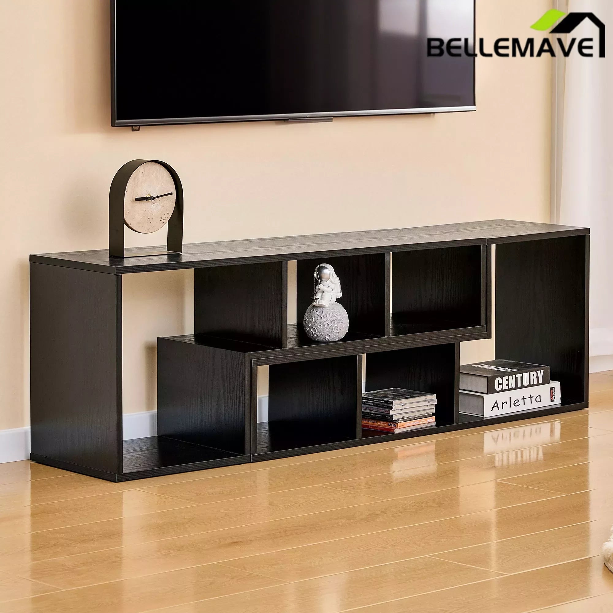 Bellemave® 2 Pieces Cube TV Stand,Free Combination Gaming Entertainment Center Media Stand,Open Storage Bookcase Shelf for Living Room,2 Shelf Bookcase L-Shaped TV Console Stand - Bellemave