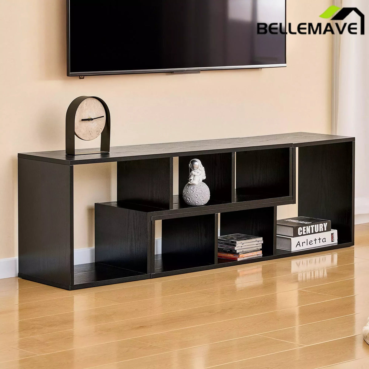 Bellemave® 2 Pieces Cube TV Stand,Free Combination Gaming Entertainment Center Media Stand,Open Storage Bookcase Shelf for Living Room,2 Shelf Bookcase L-Shaped TV Console Stand - Bellemave