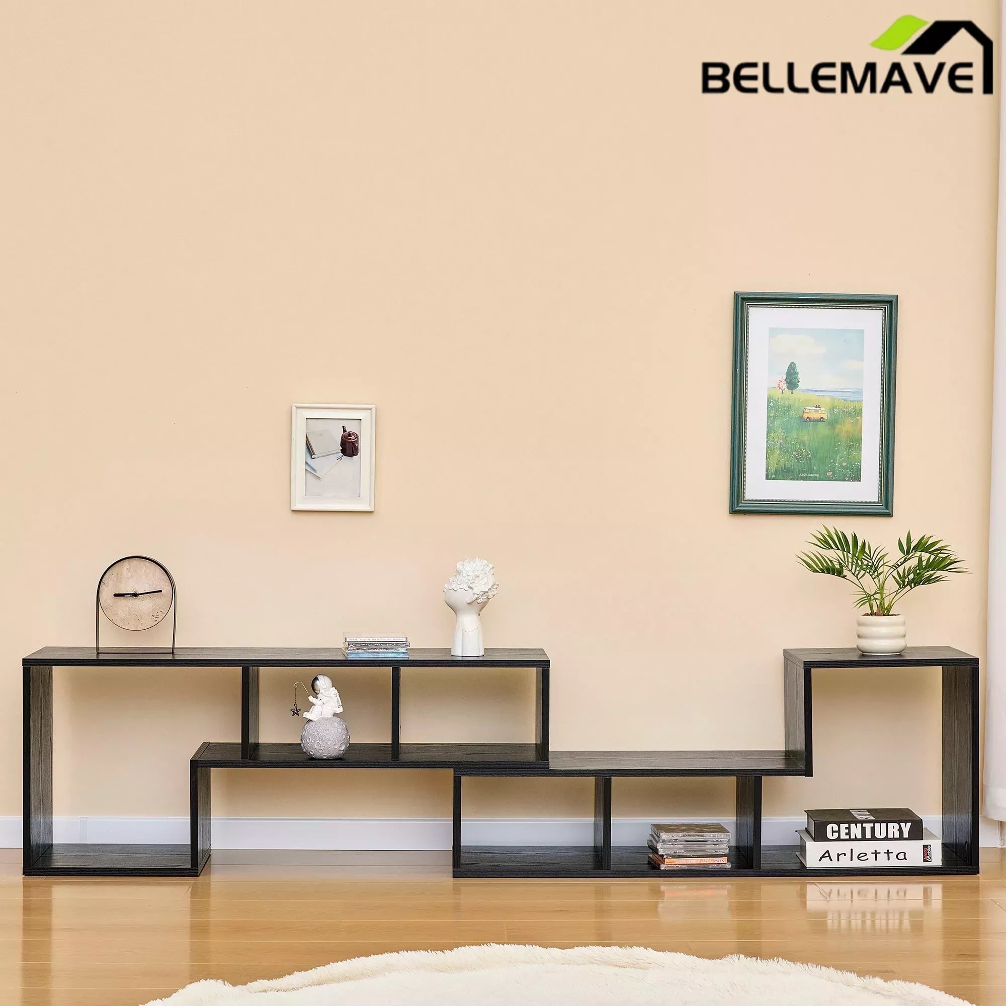Bellemave® 2 Pieces Cube TV Stand,Free Combination Gaming Entertainment Center Media Stand,Open Storage Bookcase Shelf for Living Room,2 Shelf Bookcase L-Shaped TV Console Stand - Bellemave