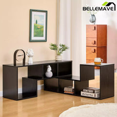 Bellemave® 2 Pieces Cube TV Stand,Free Combination Gaming Entertainment Center Media Stand,Open Storage Bookcase Shelf for Living Room,2 Shelf Bookcase L-Shaped TV Console Stand - Bellemave