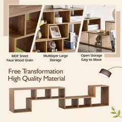 Bellemave® 2 Pieces Cube TV Stand,Free Combination Gaming Entertainment Center Media Stand,Open Storage Bookcase Shelf for Living Room,2 Shelf Bookcase L-Shaped TV Console Stand - Bellemave