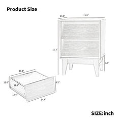 Bellemave® 2 - Set Nightstands Features Vintage - style and Bevel Design - Bellemave