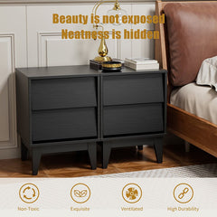 Bellemave® 2 - Set Nightstands Features Vintage - style and Bevel Design - Bellemave