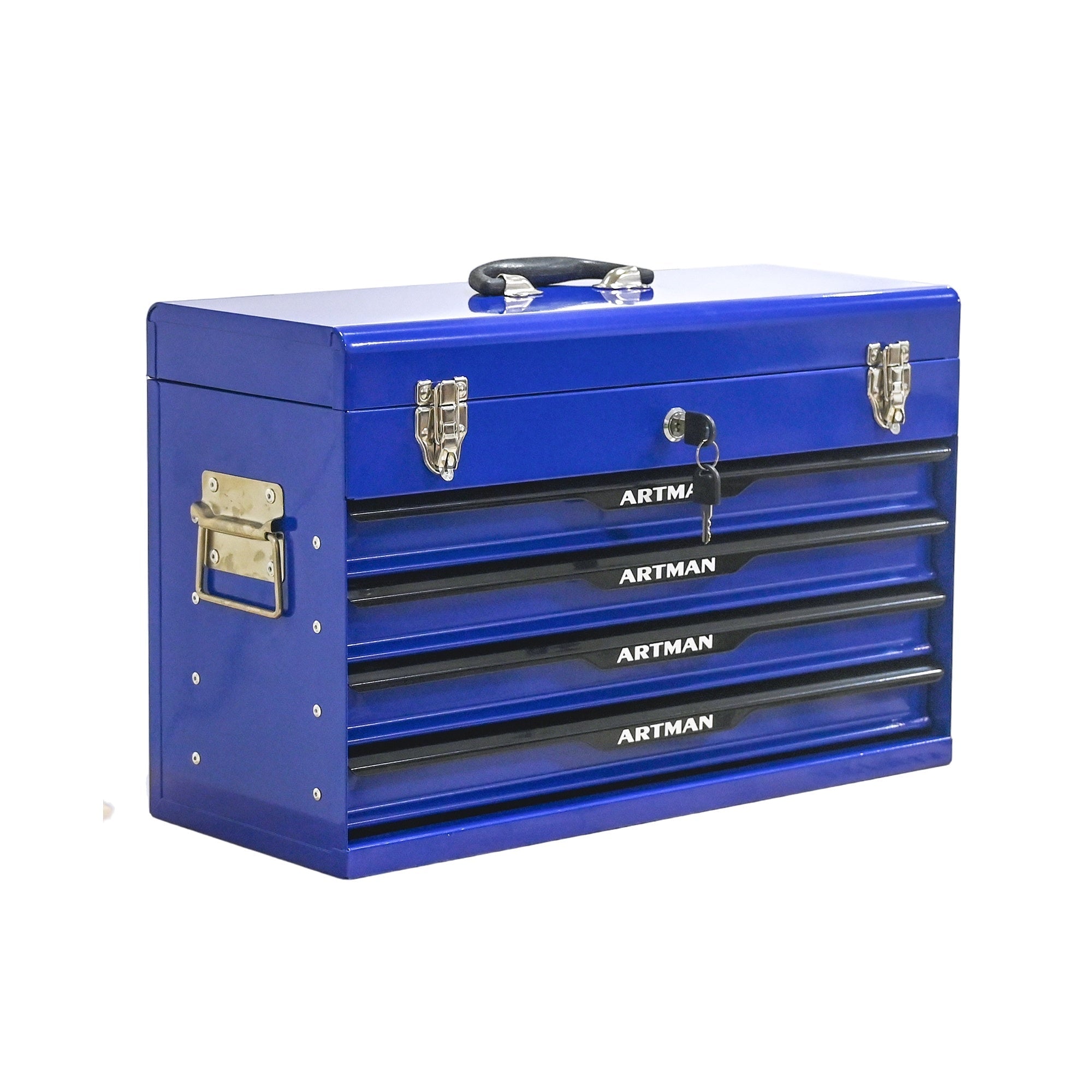 Bellemave® 20 - inch Steel Portable Tool Box With Drawers - Tool Storage Box Organizer With Metal Lock Closure Device - Powder - coated Tool Storage Cabinet - Bellemave