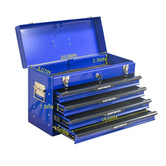 Bellemave® 20 - inch Steel Portable Tool Box With Drawers - Tool Storage Box Organizer With Metal Lock Closure Device - Powder - coated Tool Storage Cabinet - Bellemave
