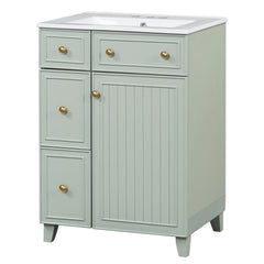 Bellemave® 24'' Bathroom Vanity Cabinet with Ceramic Sink, 2 Drawers, 1 Door - Bellemave
