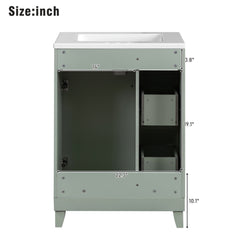 Bellemave® 24'' Bathroom Vanity Cabinet with Ceramic Sink, 2 Drawers, 1 Door - Bellemave