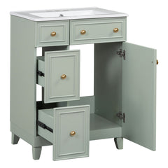 Bellemave® 24'' Bathroom Vanity Cabinet with Ceramic Sink, 2 Drawers, 1 Door - Bellemave