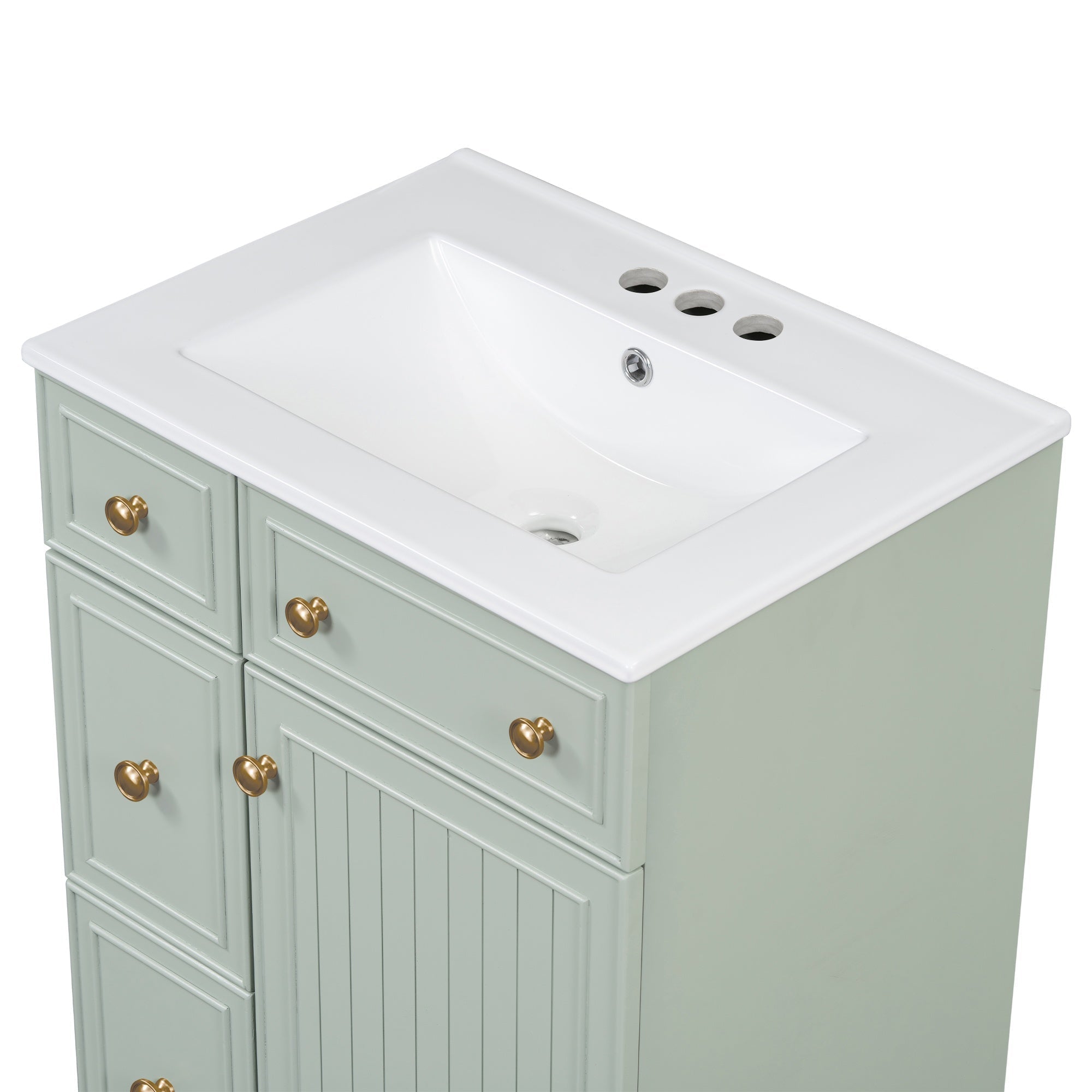 Bellemave® 24'' Bathroom Vanity Cabinet with Ceramic Sink, 2 Drawers, 1 Door - Bellemave