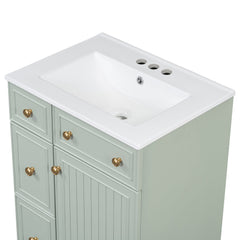 Bellemave® 24'' Bathroom Vanity Cabinet with Ceramic Sink, 2 Drawers, 1 Door - Bellemave
