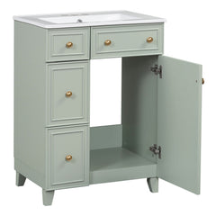 Bellemave® 24'' Bathroom Vanity Cabinet with Ceramic Sink, 2 Drawers, 1 Door - Bellemave