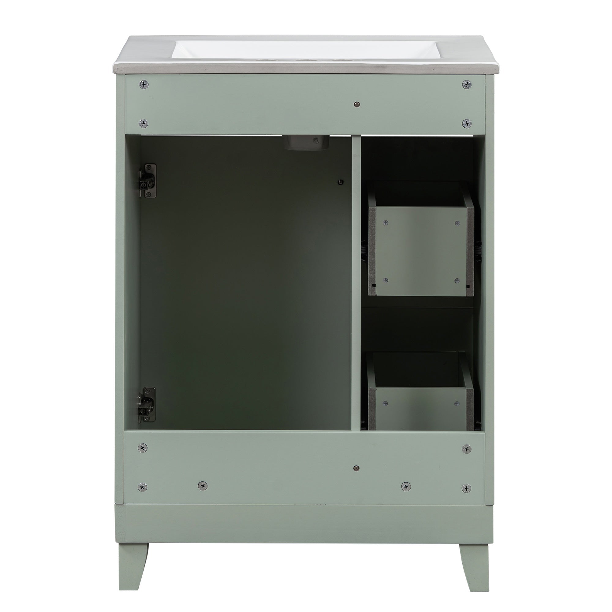 Bellemave® 24'' Bathroom Vanity Cabinet with Ceramic Sink, 2 Drawers, 1 Door - Bellemave