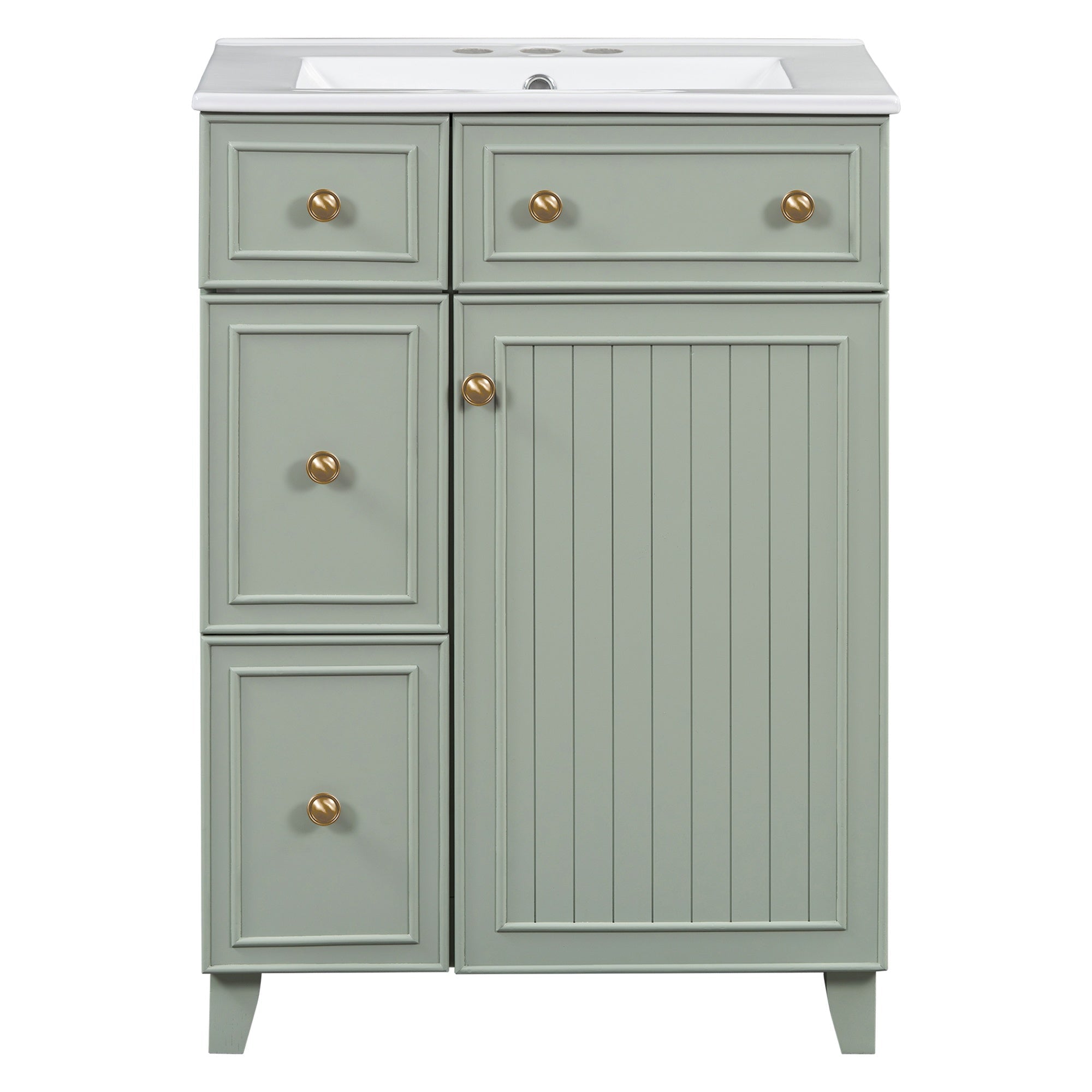 Bellemave® 24'' Bathroom Vanity Cabinet with Ceramic Sink, 2 Drawers, 1 Door - Bellemave