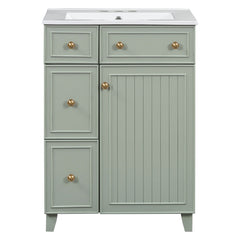 Bellemave® 24'' Bathroom Vanity Cabinet with Ceramic Sink, 2 Drawers, 1 Door - Bellemave