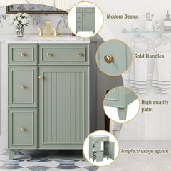 Bellemave® 24'' Bathroom Vanity Cabinet with Ceramic Sink, 2 Drawers, 1 Door - Bellemave