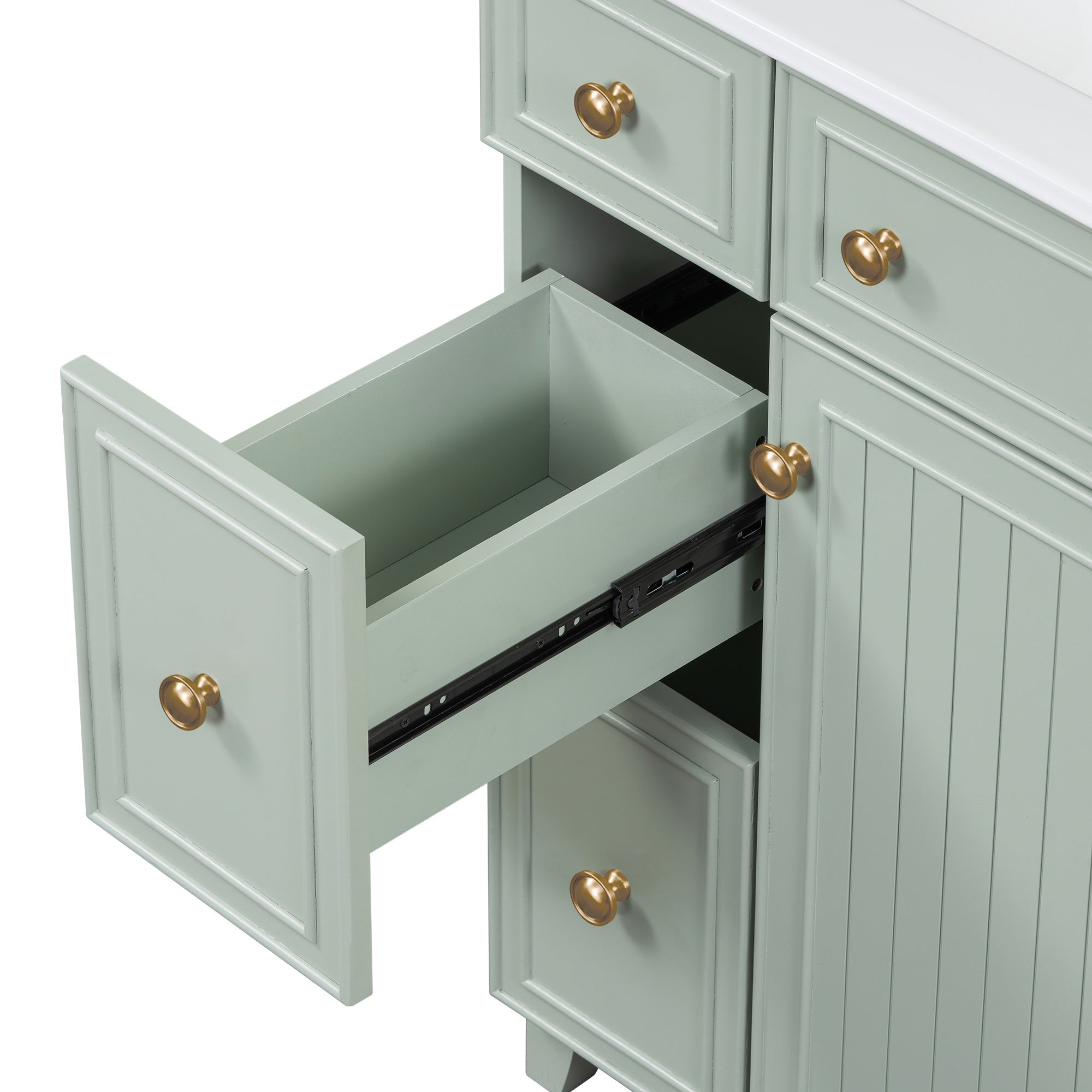 Bellemave® 24'' Bathroom Vanity Cabinet with Ceramic Sink, 2 Drawers, 1 Door - Bellemave
