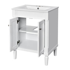 Bellemave® 24" Bathroom Vanity with Sink, Powder Room Small Bathroom Vanity with 2 - Door Cabinet, Solid Wood Frame Bathroom Storage Cabinet - Bellemave