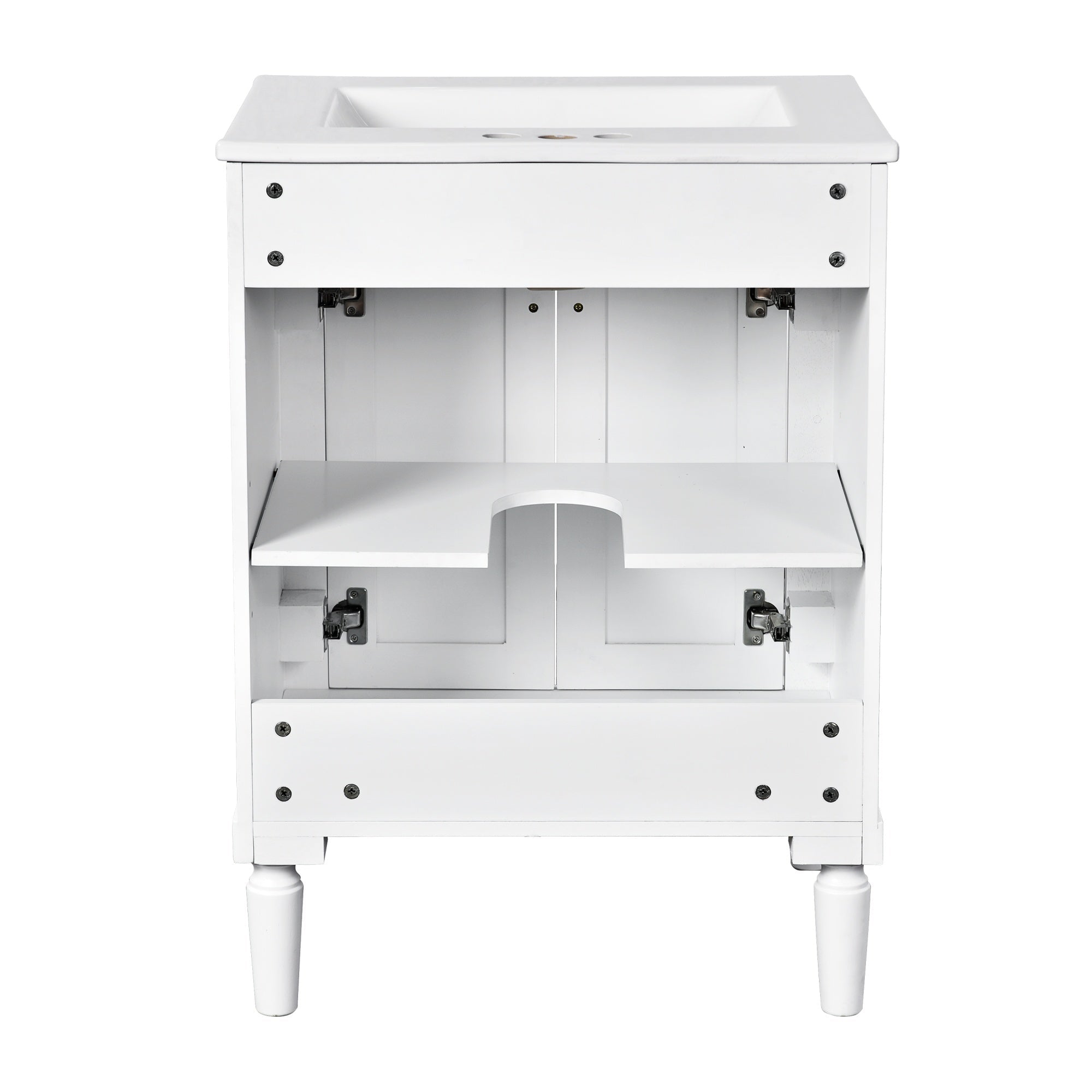 Bellemave® 24" Bathroom Vanity with Sink, Powder Room Small Bathroom Vanity with 2 - Door Cabinet, Solid Wood Frame Bathroom Storage Cabinet - Bellemave