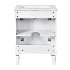 Bellemave® 24" Bathroom Vanity with Sink, Powder Room Small Bathroom Vanity with 2 - Door Cabinet, Solid Wood Frame Bathroom Storage Cabinet - Bellemave