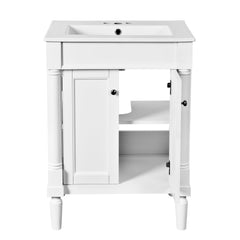 Bellemave® 24" Bathroom Vanity with Sink, Powder Room Small Bathroom Vanity with 2 - Door Cabinet, Solid Wood Frame Bathroom Storage Cabinet - Bellemave