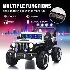 Bellemave® 24V Kids Ride On Car, 2 - Seater Electric Car with Remote Control, 4WD Motor, LED Lights, Adjustable Speed, USB & Music Player - Bellemave