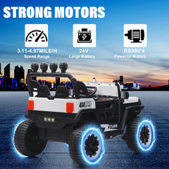 Bellemave® 24V Kids Ride On Car, 2 - Seater Electric Car with Remote Control, 4WD Motor, LED Lights, Adjustable Speed, USB & Music Player - Bellemave