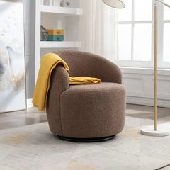 Bellemave® 25.6" Teddy Fabric Swivel Accent Armchair - Bellemave