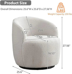 Bellemave® 25.6" Teddy Fabric Swivel Accent Armchair - Bellemave