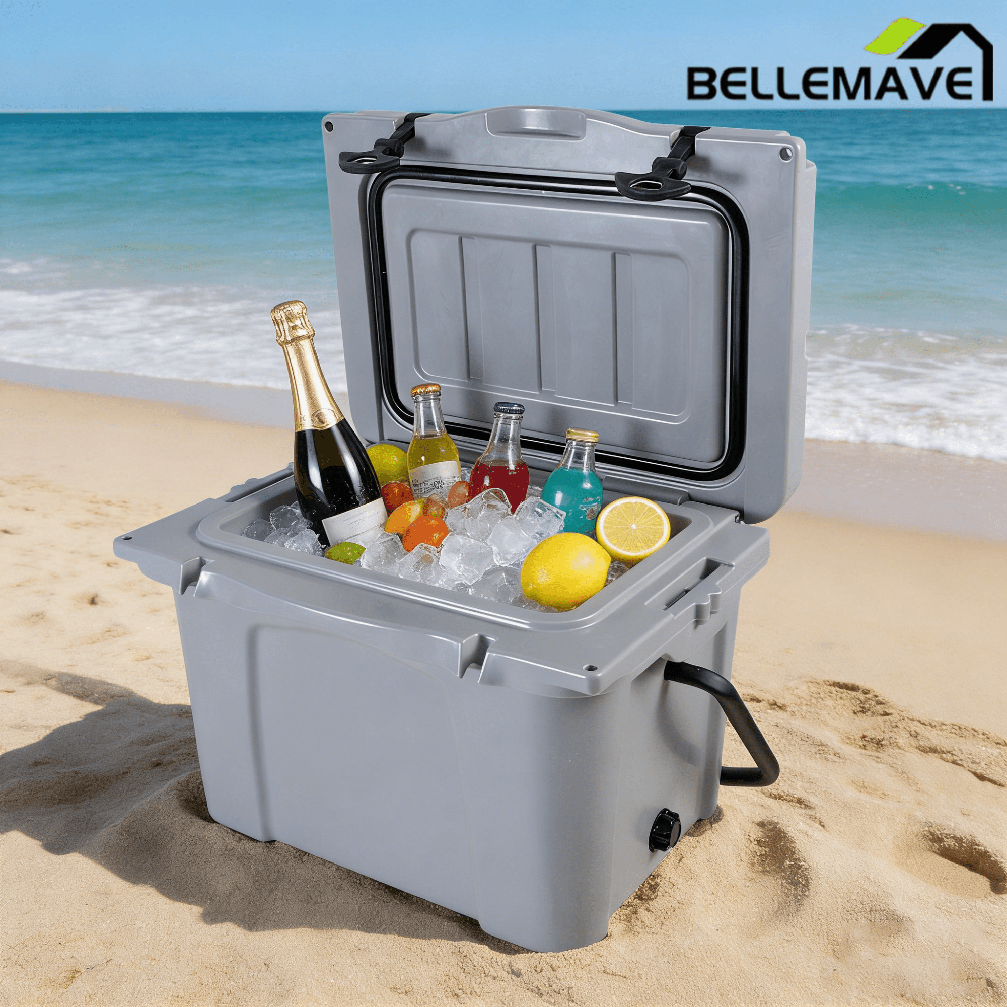 Bellemave® 25QT Portable Hard Cooler, 5 - 7 Day Ice Retention, Insulated Cooler for Camping Beach Fishing - Bellemave