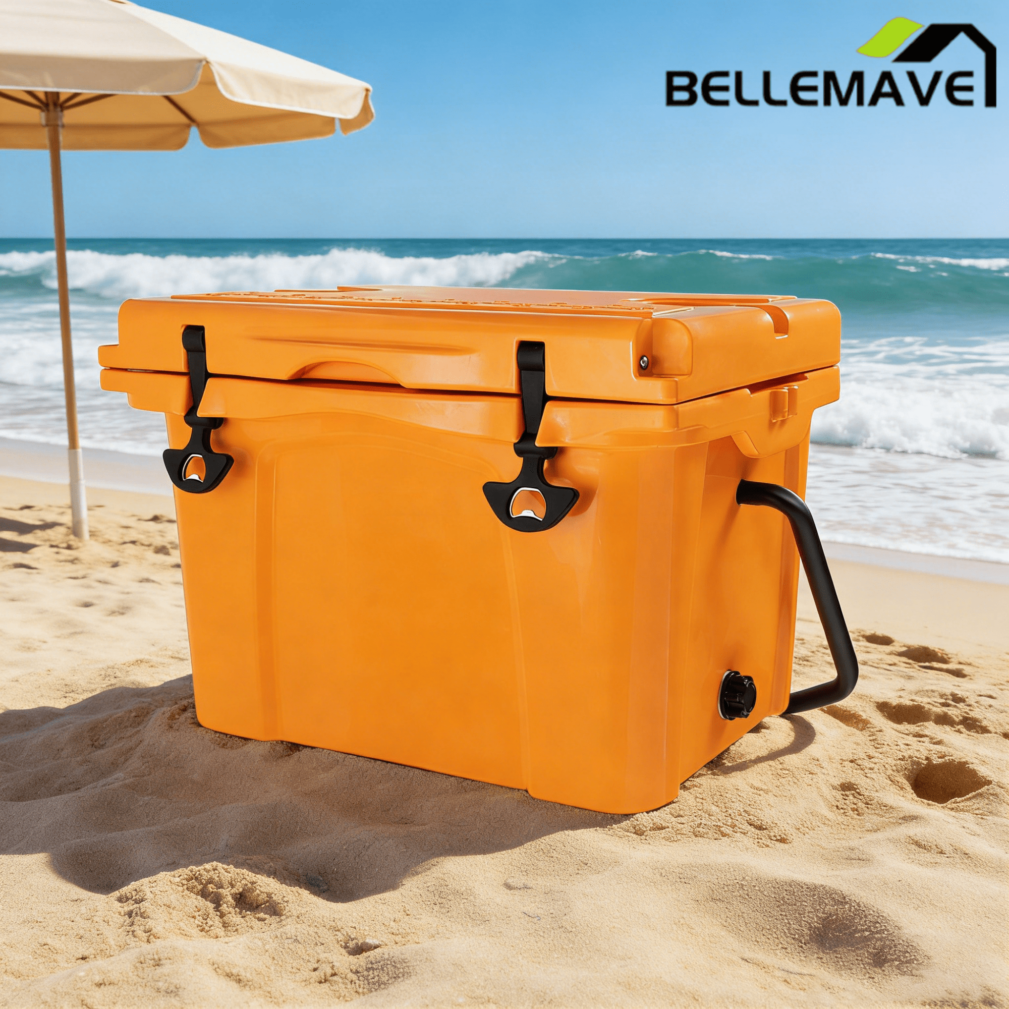 Bellemave® 25QT Portable Hard Cooler, 5 - 7 Day Ice Retention, Insulated Cooler for Camping Beach Fishing - Bellemave