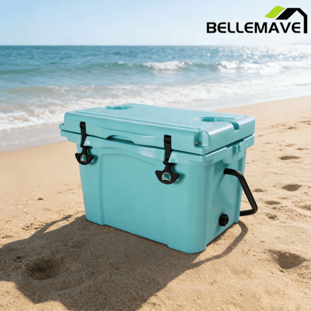 Bellemave® 25QT Portable Hard Cooler, 5 - 7 Day Ice Retention, Insulated Cooler for Camping Beach Fishing - Bellemave