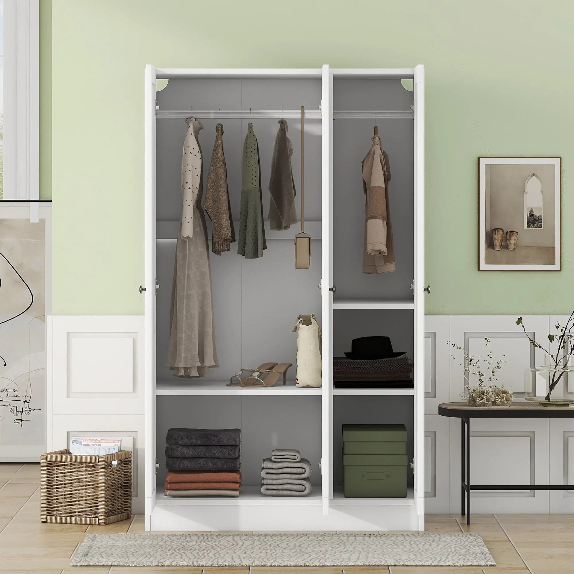 Bellemave® 3 - Door Shutter Wardrobe with Shelves - Bellemave