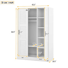Bellemave® 3 - Door Shutter Wardrobe with Shelves - Bellemave
