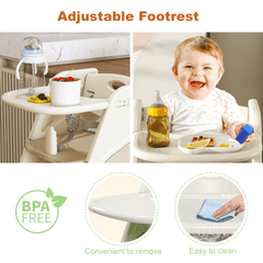 Bellemave® 3 - in - 1 Convertible Toddler Step Stool, Adjustable Height Toddler Tower, children's step stool with Safety Fence & Removable Dining Tray - Bellemave