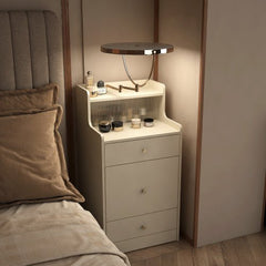 Bellemave® 3 in 1 Vanity Desk with Mirror and Light ,2 drawers and Upholstered Stool ,Charging Station - Bellemave