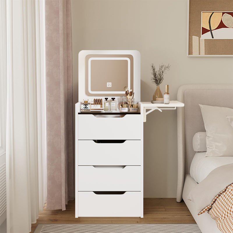 Bellemave® 3 - in - 1 Vanity Set with 3 Drawers and Lights, Hidden Panel and Hidden Stool - Bellemave