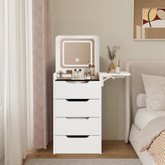 Bellemave® 3 - in - 1 Vanity Set with 3 Drawers and Lights, Hidden Panel and Hidden Stool - Bellemave