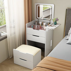 Bellemave® 3 - in - 1 Vanity Set with 3 Drawers and Lights, Hidden Panel and Hidden Stool - Bellemave