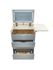 Bellemave® 3 - in - 1 Vanity Set with 3 Drawers and Lights, Hidden Panel and Hidden Stool - Bellemave